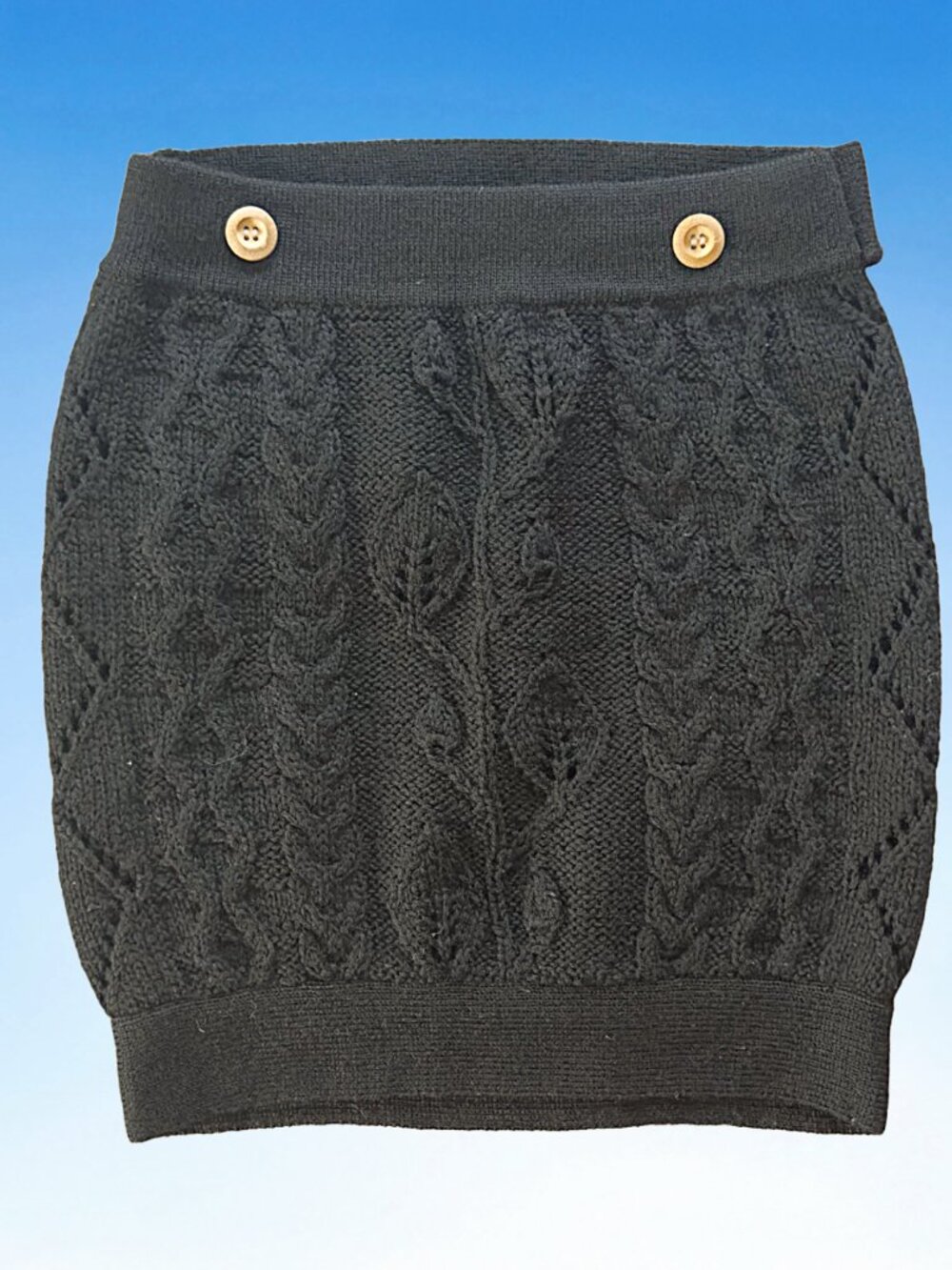 00s Mjolk Cable Knit Wool Mini Skirt, Sz S